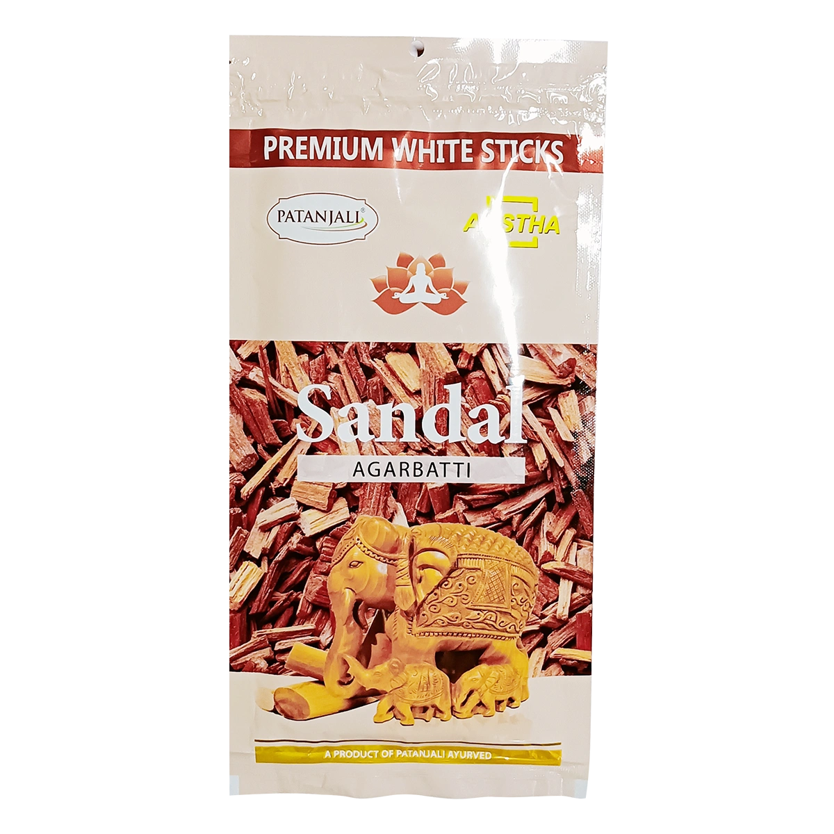 Patanjali Aastha Agarbatti W Stick Sandal, New, With Soothing & Long Lasting Aroma | 110gm