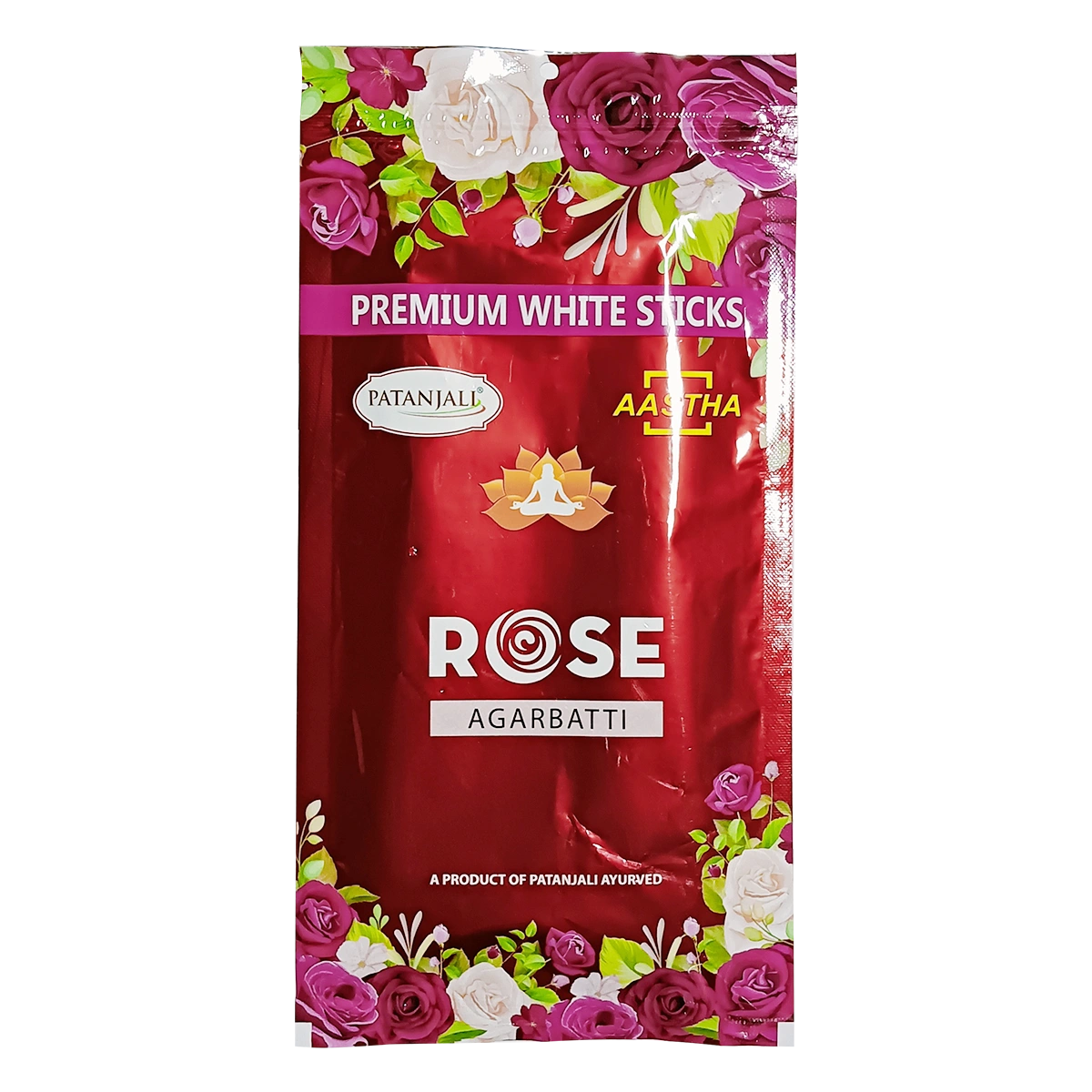 Patanjali Aastha Agarbatti W Stick Rose, New,With Exquisite, Soothing & Long Lasting Aroma |110gm