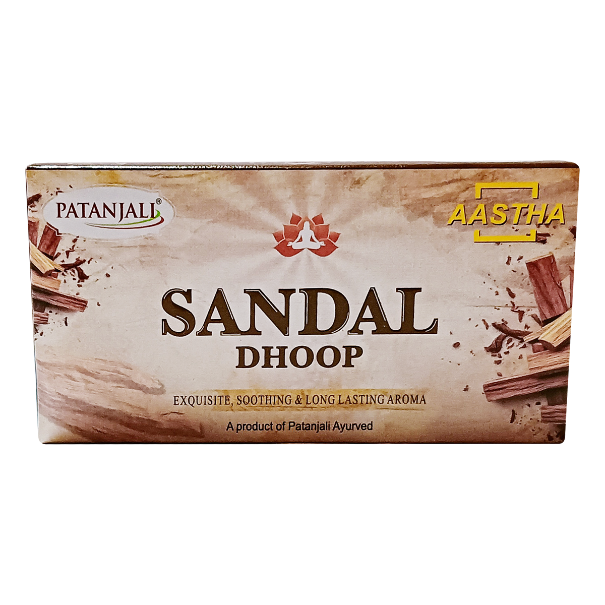 Patanjali Aastha Sandal Wet Dhoop, 10 N, With Exquisite, Soothing & Long Lasting Aroma | 56gm