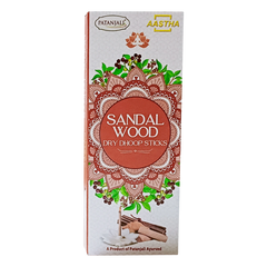 Patanjali Aastha Dry Dhoop Sticks Sandal, 8 N, With Exquisite,Soothing & Long Lasting Aroma |16gm