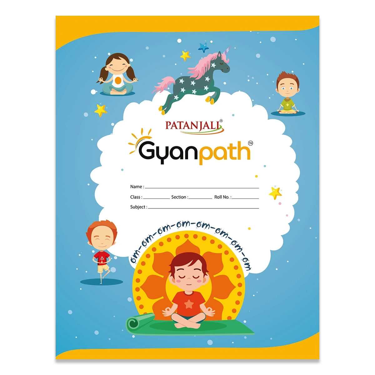 Patanjali Gyanpath Notebook (18x24 Cm) Multi Design 76pages Single Line, Pack Of 1