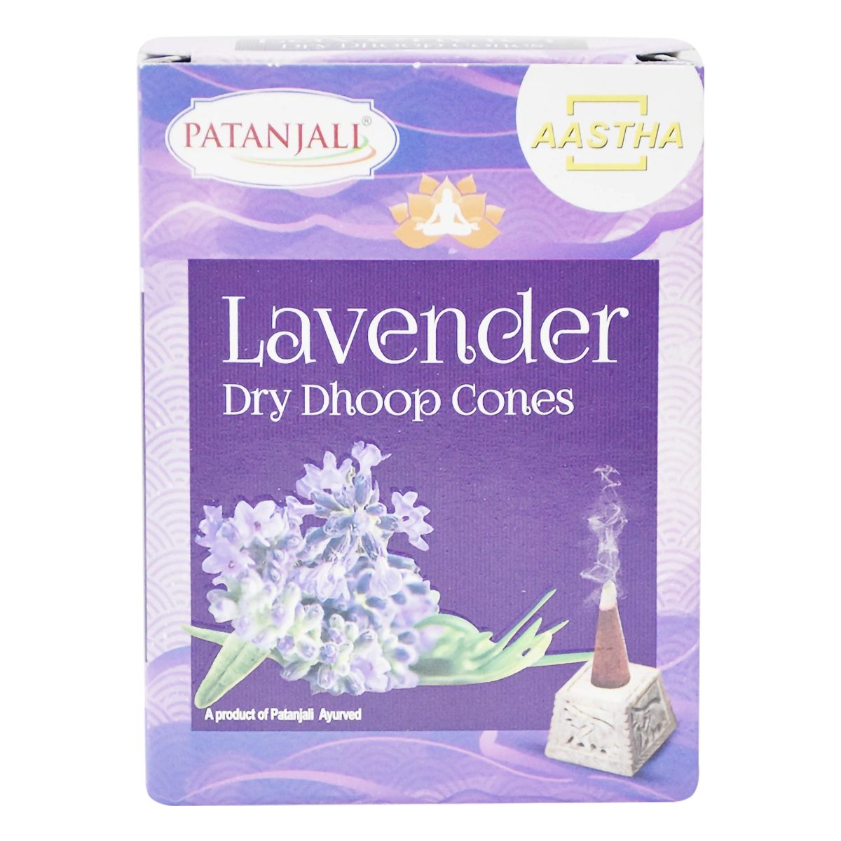Patanjali Aastha Lavender Dry Dhoop Cone, With Exquisite, Soothing & Long Lasting Aroma | 20gm