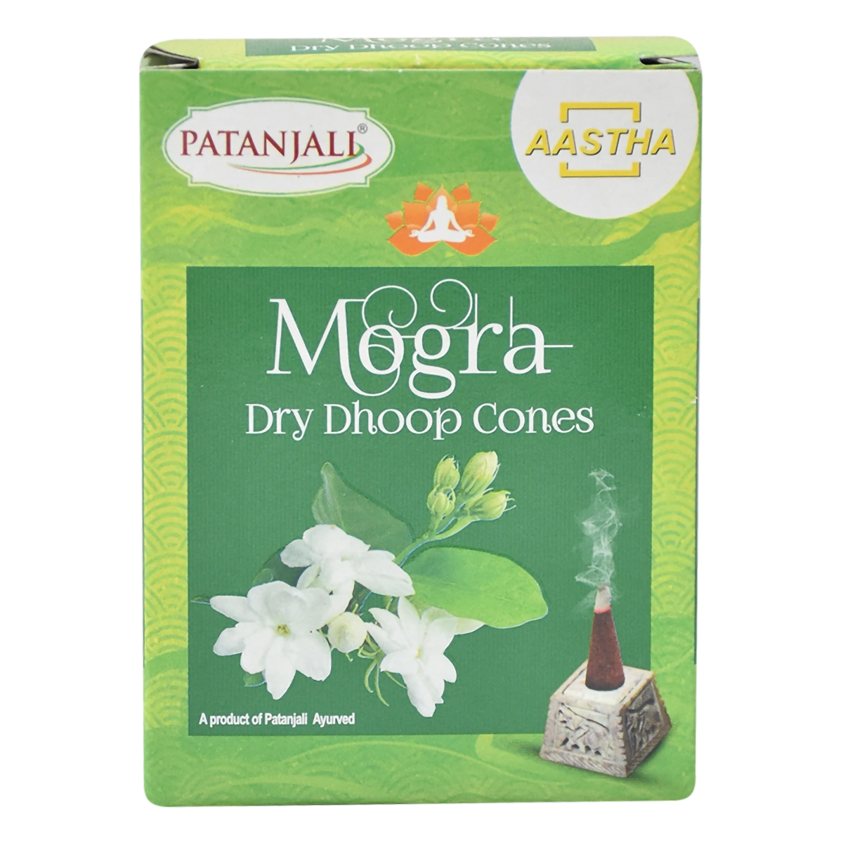 Patanjali Aastha Mogra Dry Dhoop Cone, With Exquisite, Soothing & Long Lasting Aroma | 20gm