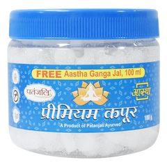 Patanjali Aastha Premium Camphor With Free Gangajal, With Premium Camphor Purifies, 100gm