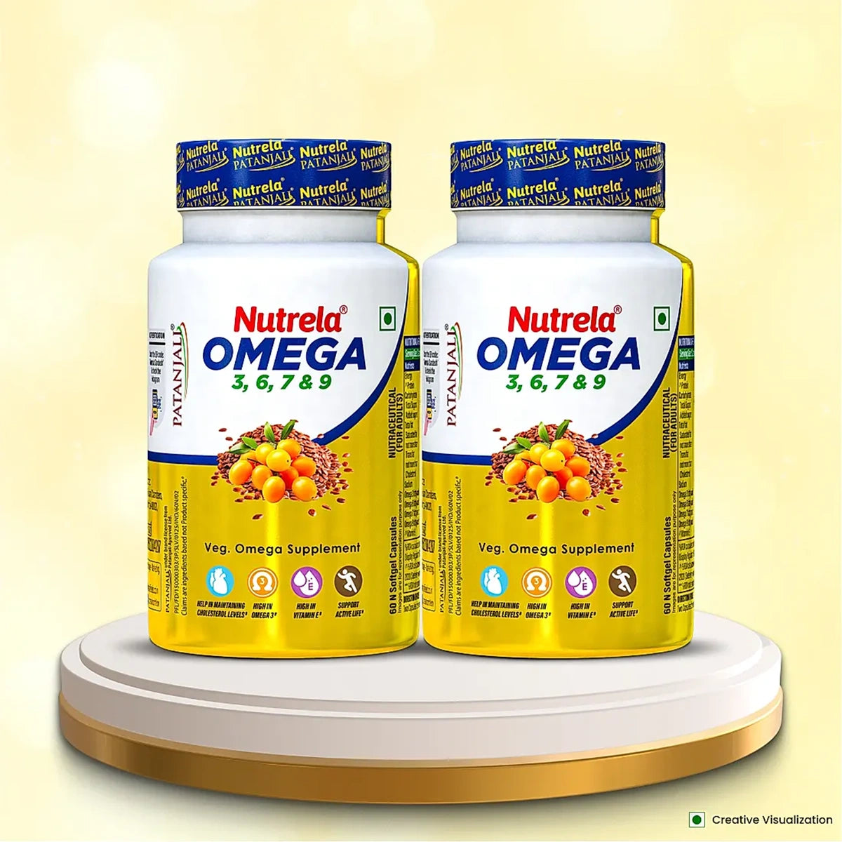 Patanjali Nutrela Organic Omega 3 6 7 & 9 (Pack Of 2), With Vitamin E (1.3%), 90gm