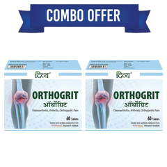 Patanjali Combo Divya Orthogrit 60 tab Each Pack Of 2, With Vacha, Motha, Devdaru, Haldi, 82gm