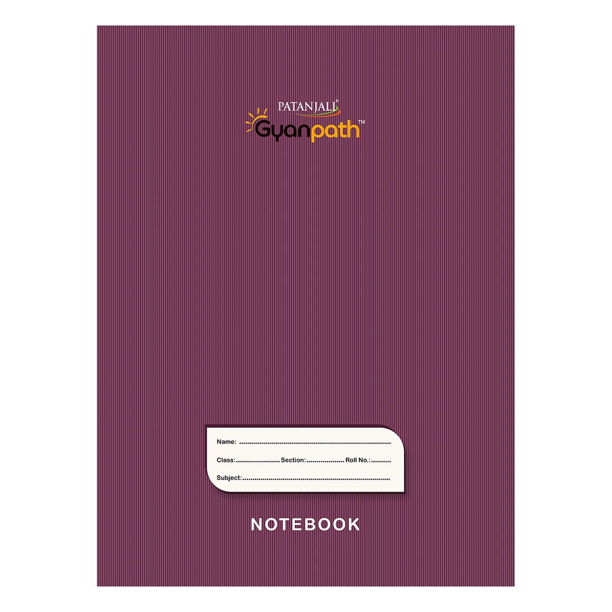 Patanjali Gyanpath Notebook (918x24 Cm) Purple, 172pages Single Line Interleaf, Pack Of 1