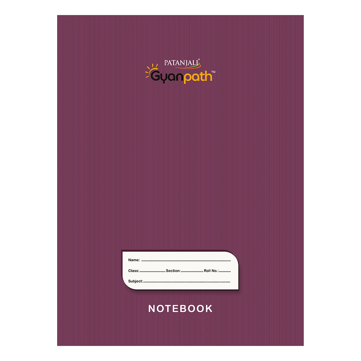Patanjali Gyanpath Notebook (18x24 Cm) Purple, 140pages Single Line Interleaf, Pack Of 1