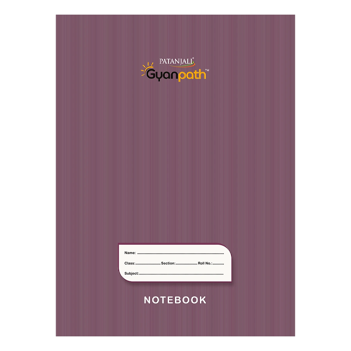 Patanjali Gyanpath Notebook (18x24 Cm) Purple, 120pages 3 In 1, Pack Of 1