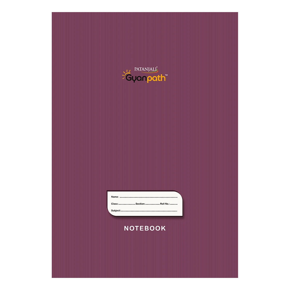 Patanjali A4 Gyanpath Notebook (29.7x21cm) Purple,192pages Single Line, Pack Of 1