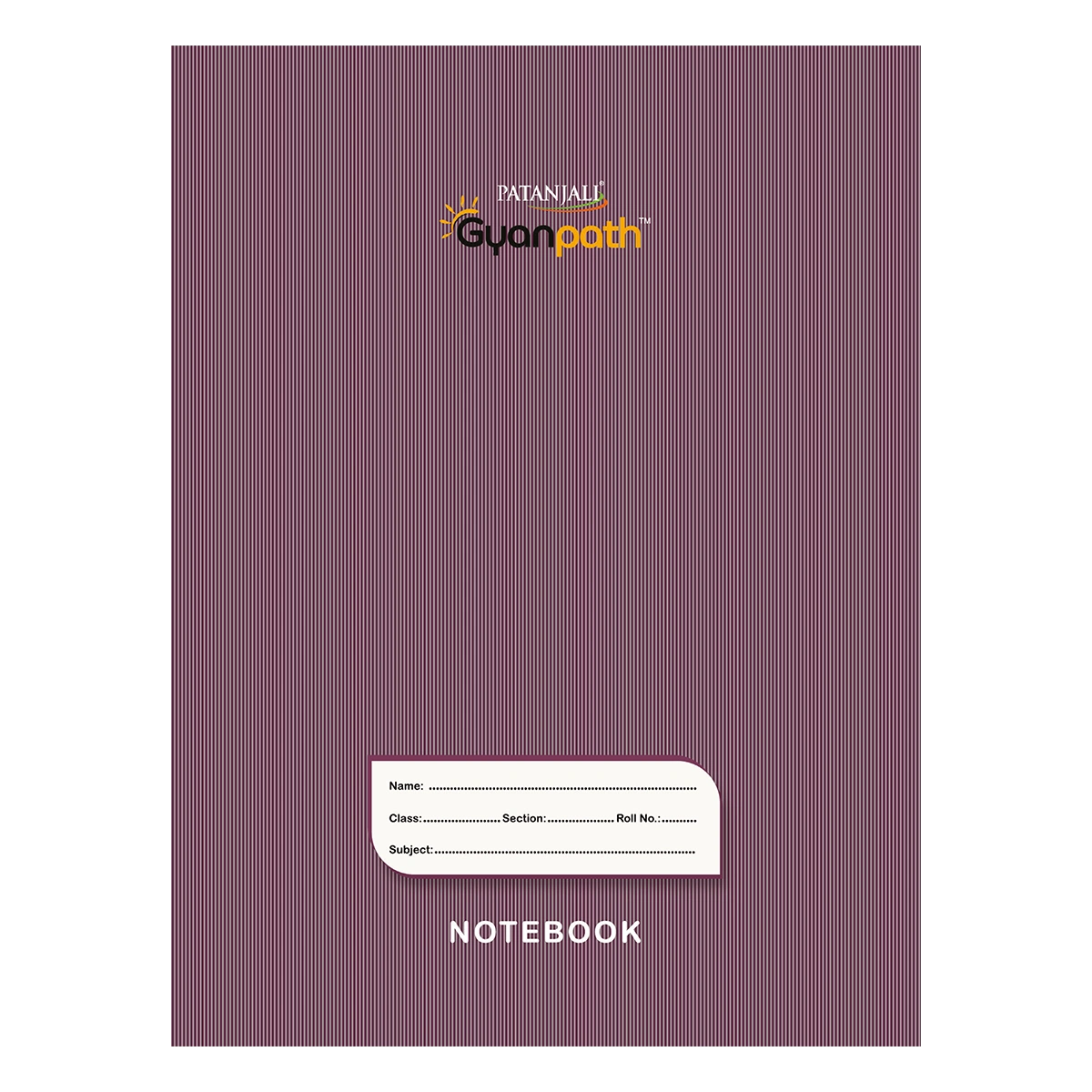 Patanjali Gyanpath Notebook (18x24 Cm) Purple, 120pages Four Line, Pack Of 1