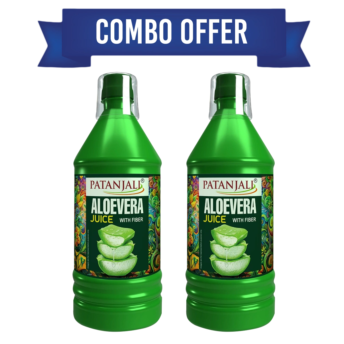 Patanjali Combo Aloevera Juice Fibre 1 l (Pack Of 2)