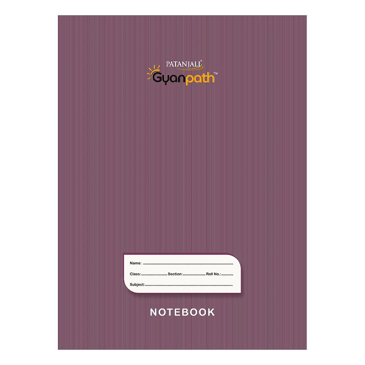 Patanjali Gyanpath Notebook (18x24 Cm) Purple, 140pages 3 In 1, Pack Of 1