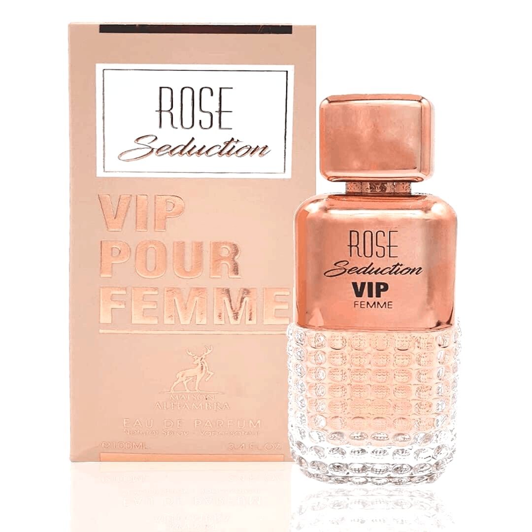 ROSE SEDUCTION VIP POUR FEMME BY MAISON ALHAMBRA EAU DE PARFUM 100ML 3.4 FL.OZ. FOR WOMEN