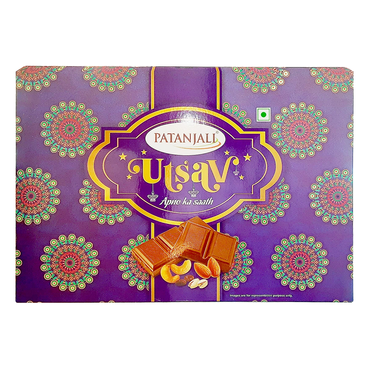 Patanjali Utsav Chocolate-4 Nos With Chocolate, Milk Compound 80% Sugar, Milk Solids, 211gm