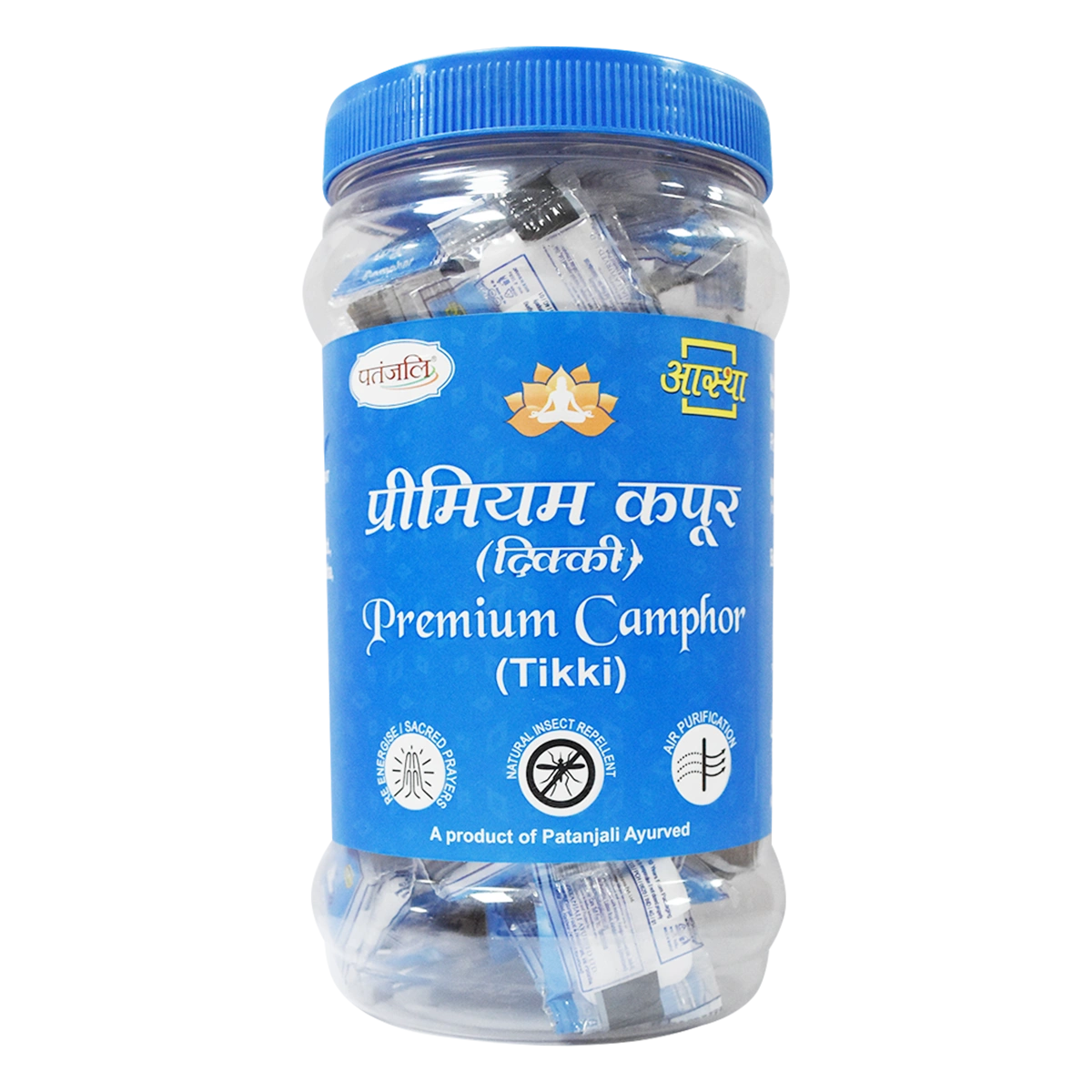 Patanjali Aastha Premium Camphor Tikki Jar, With Camphor (Kapoor), 375gm
