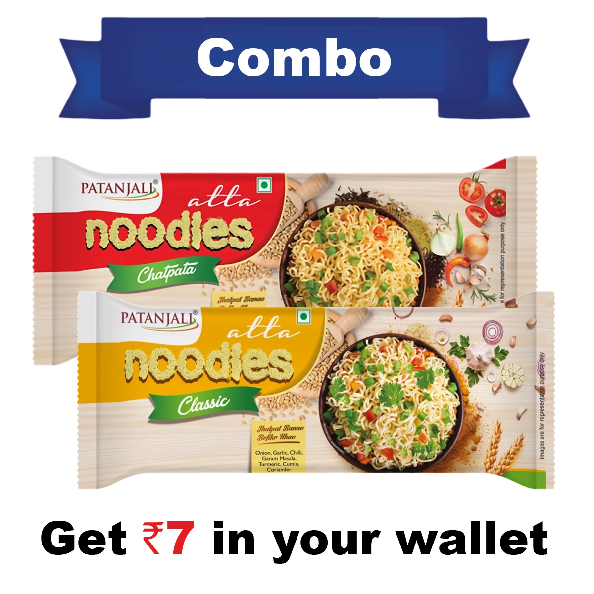 Patanjali Combo- Atta Noodles Chatpata 480gm