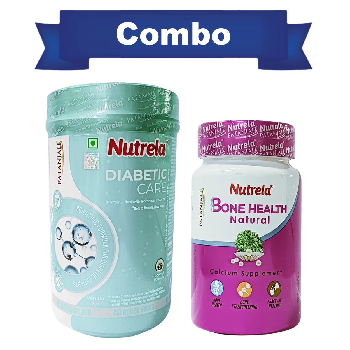 Patanjali Combo Pat Nutrela Diabetic Care & Bone Health (400g+30n), With High Protein, 415gm
