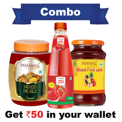 Patanjali Sauce & Pickle Combo - Mixed Pickle 1 Kg + Tomato Ketchup Onion & Garlic 1 Ltr, 2.5kg
