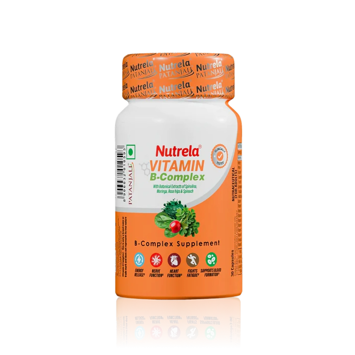 Patanjali Nutrela Vitamin B, Complex, 30 Cap, With Contains All Essential B Vitamins, 21gm