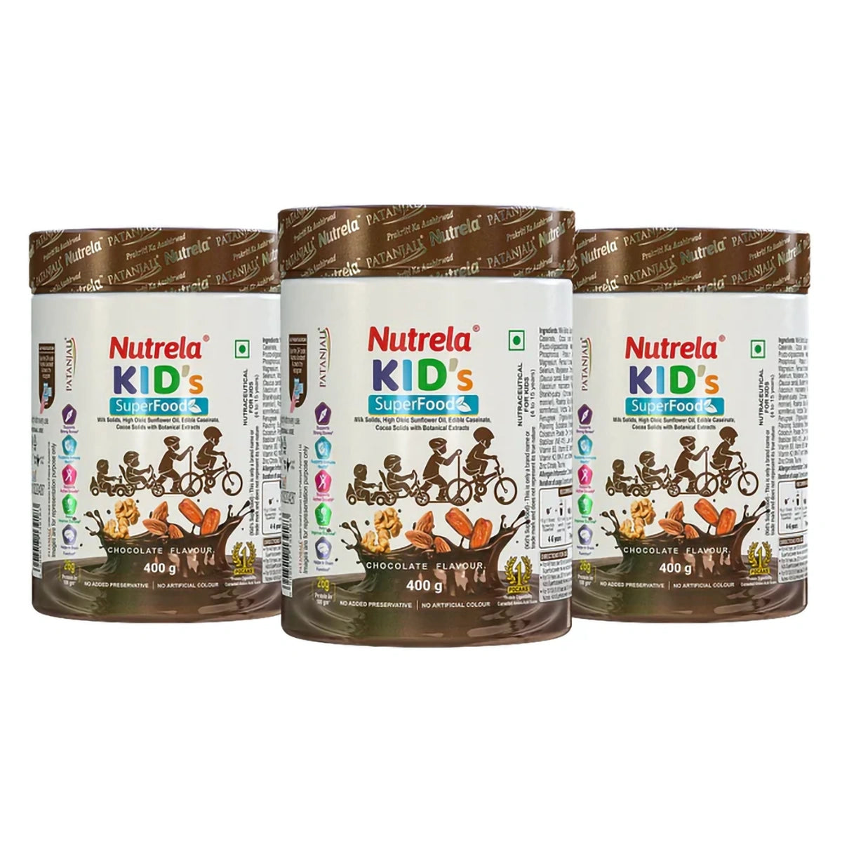 Patanjali Nutrela Kids Superfood (Pack Of 3) With Strengthen Bones And Teeth, 1200gm