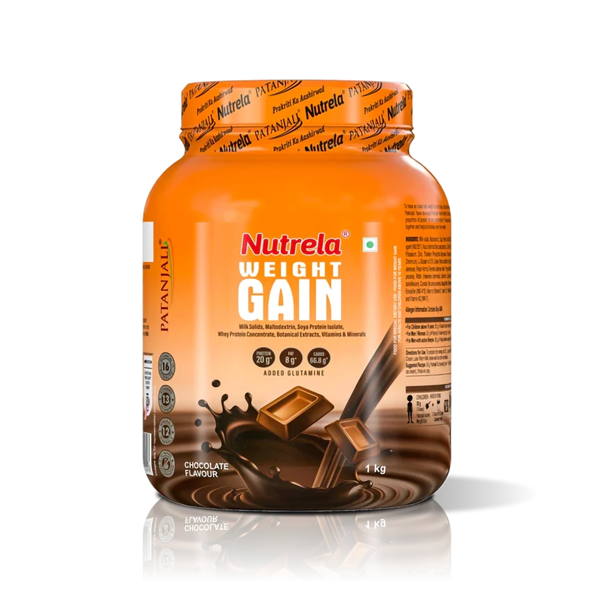 Patanjali Nutrela Weight Gain Chocolate Flavour, With Ideal Body Weight. Gain Weight, 1kg