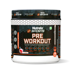 Patanjali Nutrela Sports Pre, Workout (Watermelon), With Ideal For Fitness Enthusiasts, 300gm