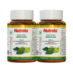 Patanjali Nutrela Natural Spirulina Tablets (Pack Of 2), With High In Protein And Vitamins, 64gm