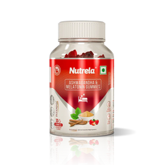 Patanjali Nutrela Ashwagandha & Melatonin Gummies (30 Gummies), With Corn Syrup, Sugar, 90gm