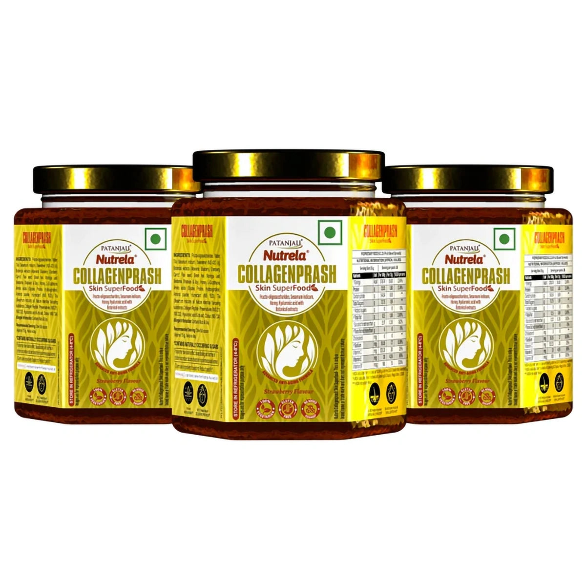 Patanjali Collagen Prash Advanced Anti Ageing Formula For Men & Women 400g (Pack Of 3)