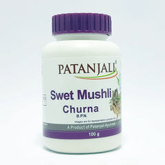 Patanjali Swet Mushli Churna With Warm Milk, 100gm Pack Of 1