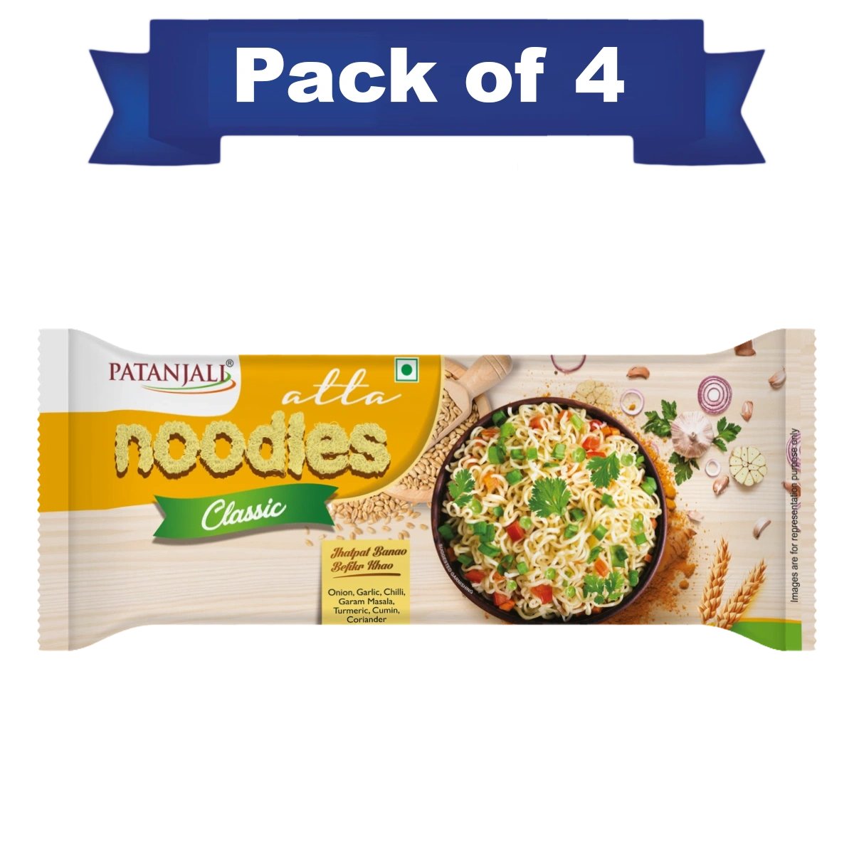 Patanjali Pack Of 10- Atta Noodles Classic 600gm