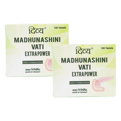 Patanjali Combo Divya Madhunashini Vati Ex.Power 30x4 Tab Pack Of 2, With Haldi Longa, 188gm