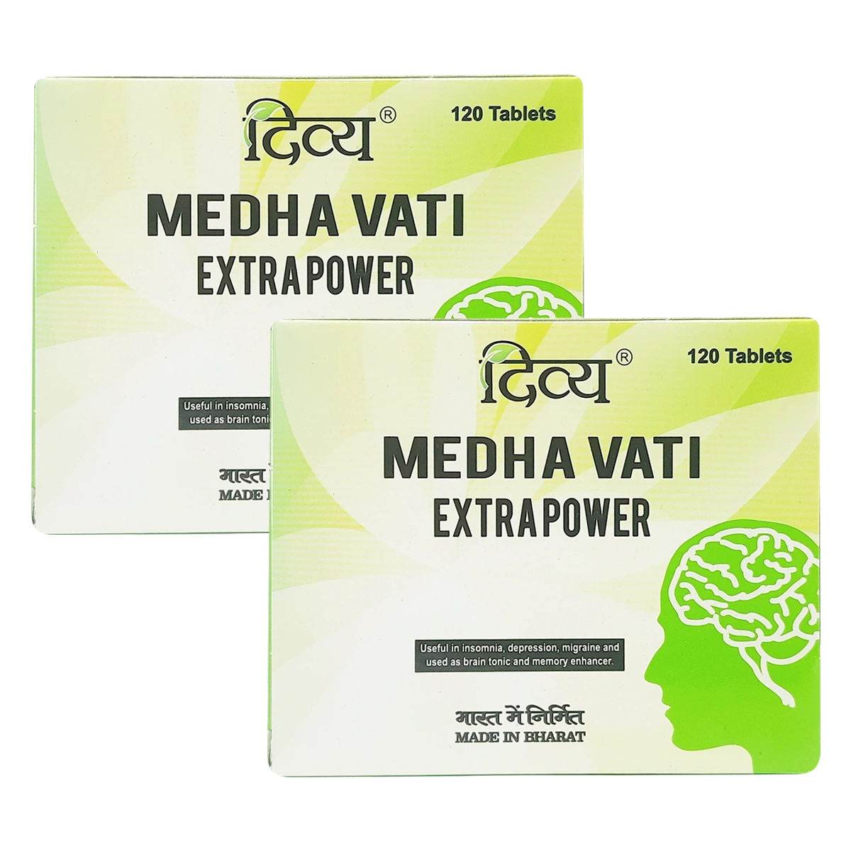 Patanjali Combo Divya Medha Vati Extra Power 30x4 Tab Pack Of 2, With Brahmi, Shankhpushpi, 180gm