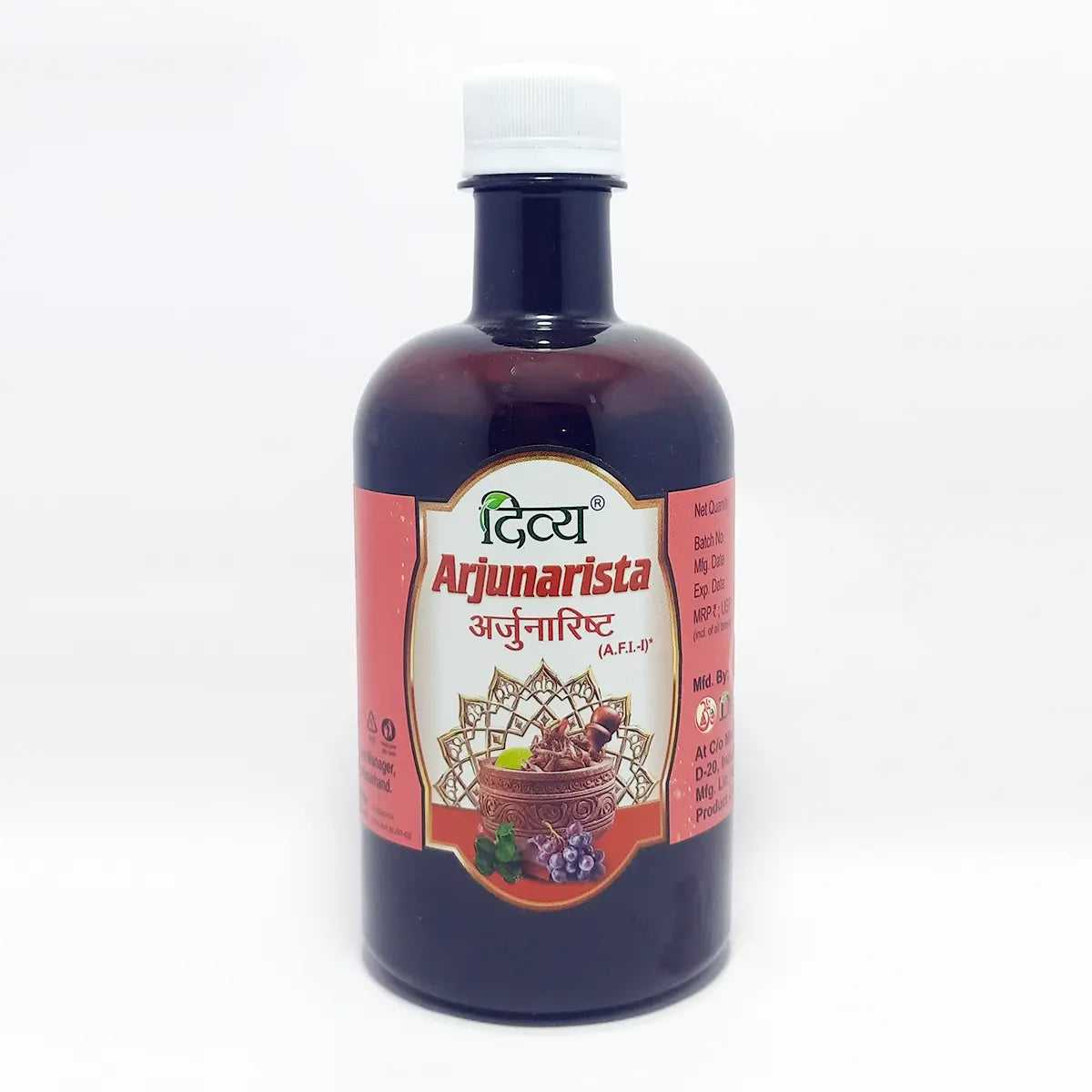 Patanjali Divya Arjunarista, With Arjuna, Draksa, Madhuka, Water, Guda, Dhataki, | 450ml