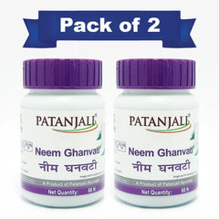 Patanjali Combo Neem Ghan Vati 60 Tab, Pack Of 2, 80gm