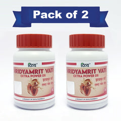 Patanjali Combo Divya Hridyamrit Vati Extra Power Ds Tab 80 Pack Each Of 2, With Arjun, Makoy,100gm