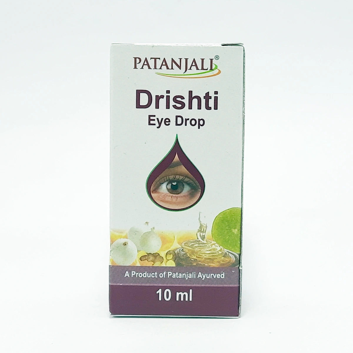 Patanjali Drishti Eye Drop, With Shwet Pyaz, Adrak Swaras, Nimbu Swaras, Shahad | 10ml