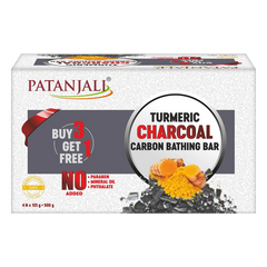 Patanjali Turmeric Charcoal Bathing Bar, With Cleanse Deeply, Detoxify & Provide Freshness 375gm