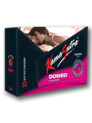 KamaSutra Dotted Condom for Men | Power Dots Ensure Extra Stimulation and Intense Orgasms | Combo Pack of 20