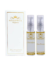 Menjewell Chandan + Rose Blush Eau De Parfum 10ml 0.3 Fl.oz. Each Pack Of 2 | Luxury Travel Kit For Unisex