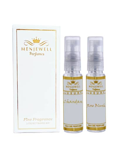 Menjewell Chandan + Rose Blush Eau De Parfum 10ml 0.3 Fl.oz. Each Pack Of 2 | Luxury Travel Kit For Unisex