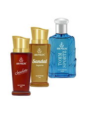 John Phillips Chocolate + Sandal + Tomm Sportz Eau De Perfume 60ml 2 Fl.oz. Each Pack Of 3 For Unisex