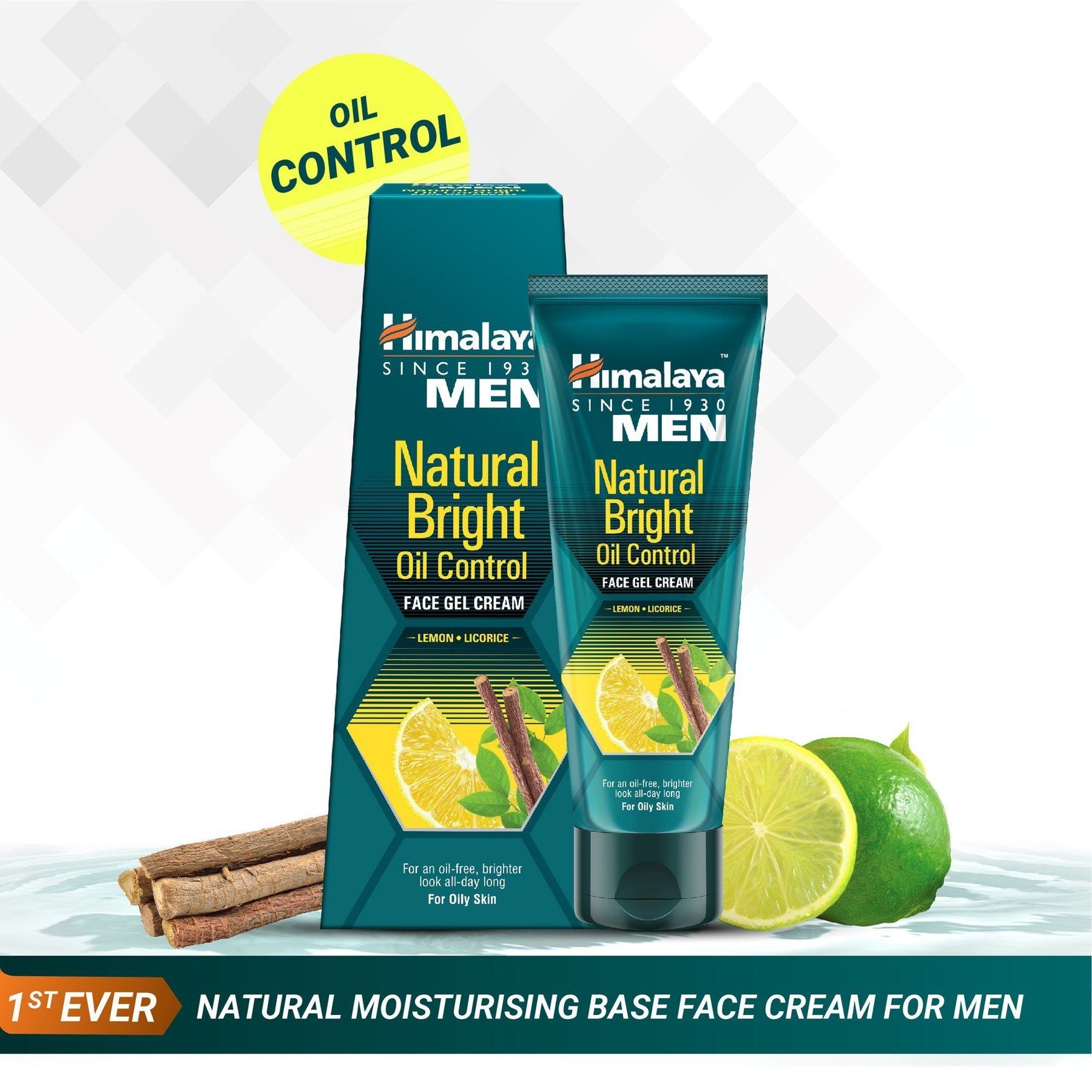 Himalaya Men Natural Bright Oil Control Face Gel Cream, For An Oil-Free, Brighter Look All Day Long | 50gm
