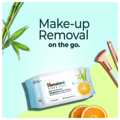 Himalaya Makeup Removal Tangerine Facial Wipes, Removes Makeup & Waterproof Mascara | 25 Wipes