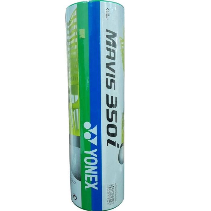 Yonex Mavis 350i Green Cap Nylon Badminton Shuttlecock | Yellow , Pack Of 6