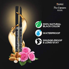 Himalaya Pure Expression Kajal 100% Natural Black Color, Smudge Proof, Waterproof | 0.30gm