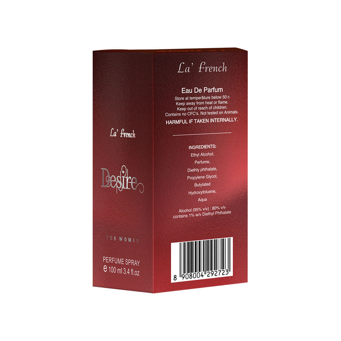 La French Desire Eau De Parfum Spray For Women 100ml 3.4 Fl.oz.