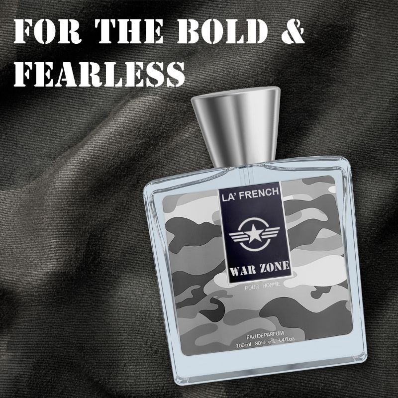 La French War Zone Pour Homme Eau De Parfum 100ml 3.4 Fl.oz. | Long Lasting & Unisex Fragrance