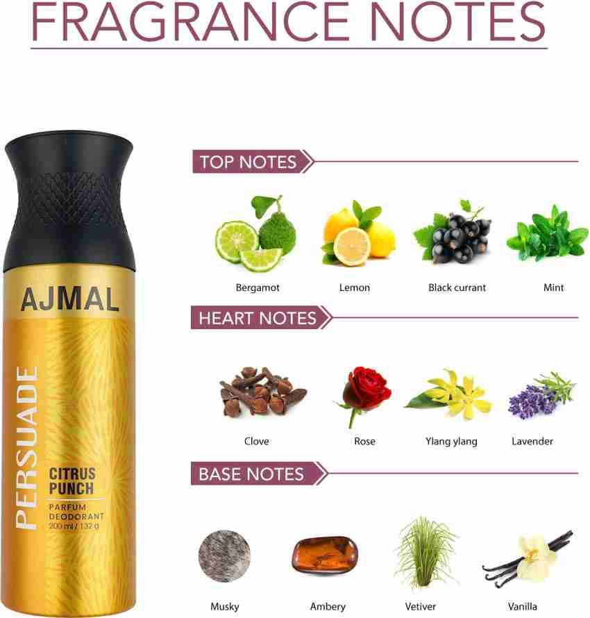 Ajmal Yearn Eau De Parfum 50ml 1.6 Fl.oz. For Men & Persuade Deodorant 200ml 6.7 For Unisex Perfume Combo Of 2